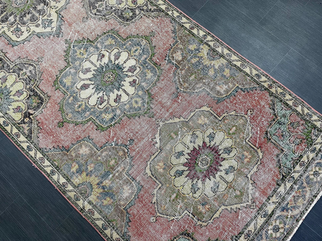 Beige Turkish Runner Rug 3' 7" x 12' 4" Hand-Knotted | No. WR75806