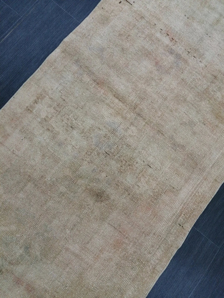 Beige Turkish Runner Rug 2' 9" x 9' 10" Hand-Knotted | No. WR75899