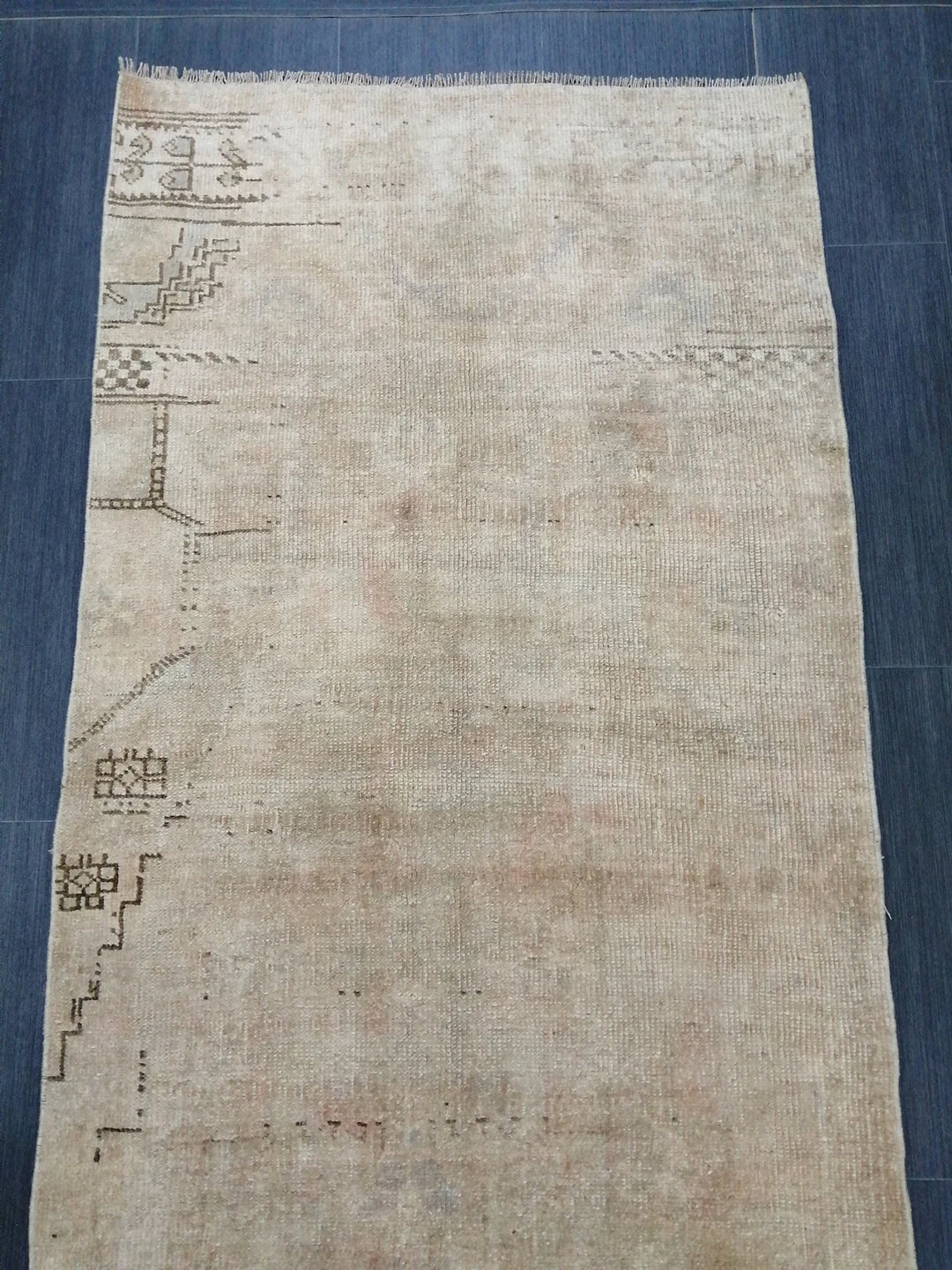 Beige Turkish Runner Rug 2' 9" x 9' 10" Hand-Knotted | No. WR75899