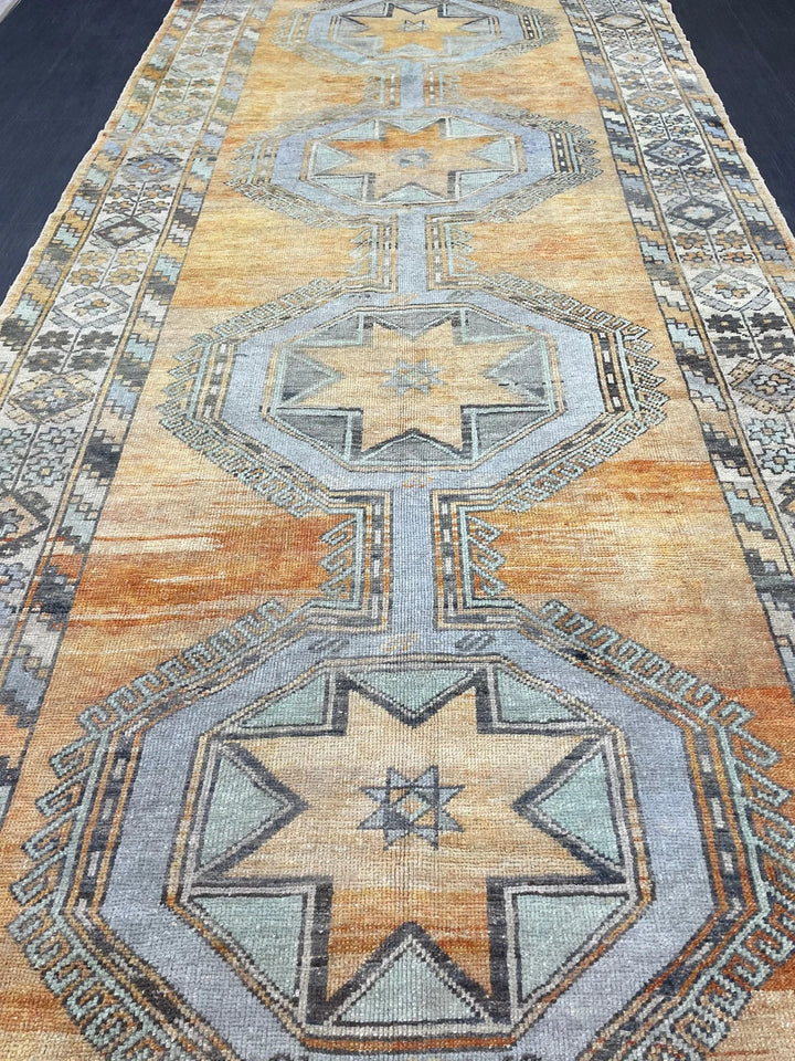 Turkish Runner Rug 4' 11" x 12' 7" Hand-Knotted | No. WR76077