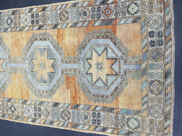Turkish Runner Rug 4' 11" x 12' 7" Hand-Knotted | No. WR76077