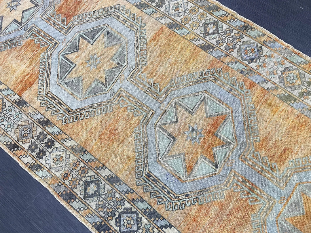 Turkish Runner Rug 4' 11" x 12' 7" Hand-Knotted | No. WR76077