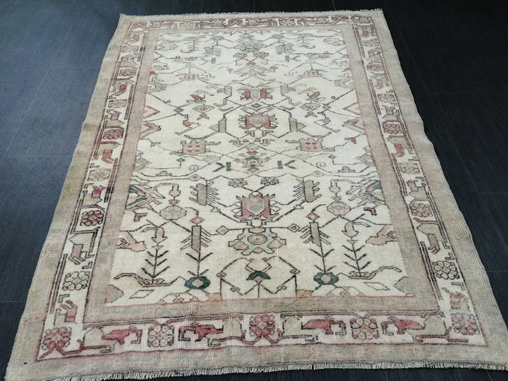 Turkish Runner Rug 4' x 5' 2" Hand-Knotted | No. WR76193