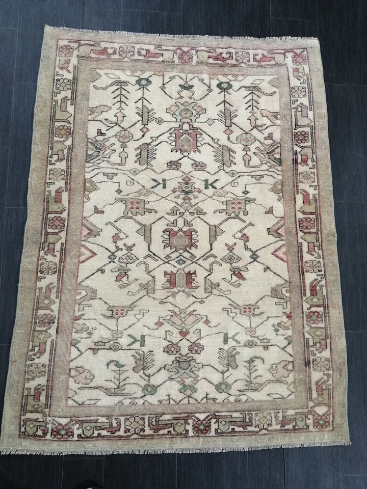 Turkish Runner Rug 4' x 5' 2" Hand-Knotted | No. WR76193