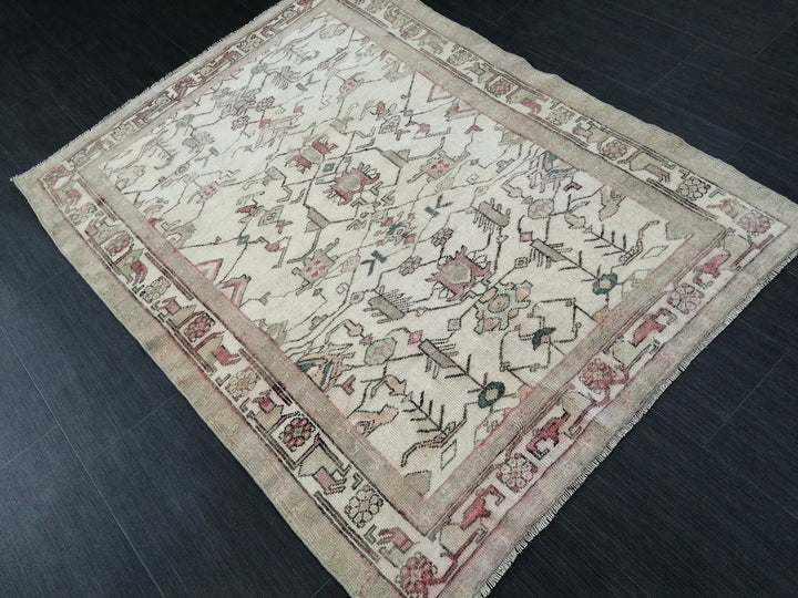 Turkish Runner Rug 4' x 5' 2" Hand-Knotted | No. WR76193
