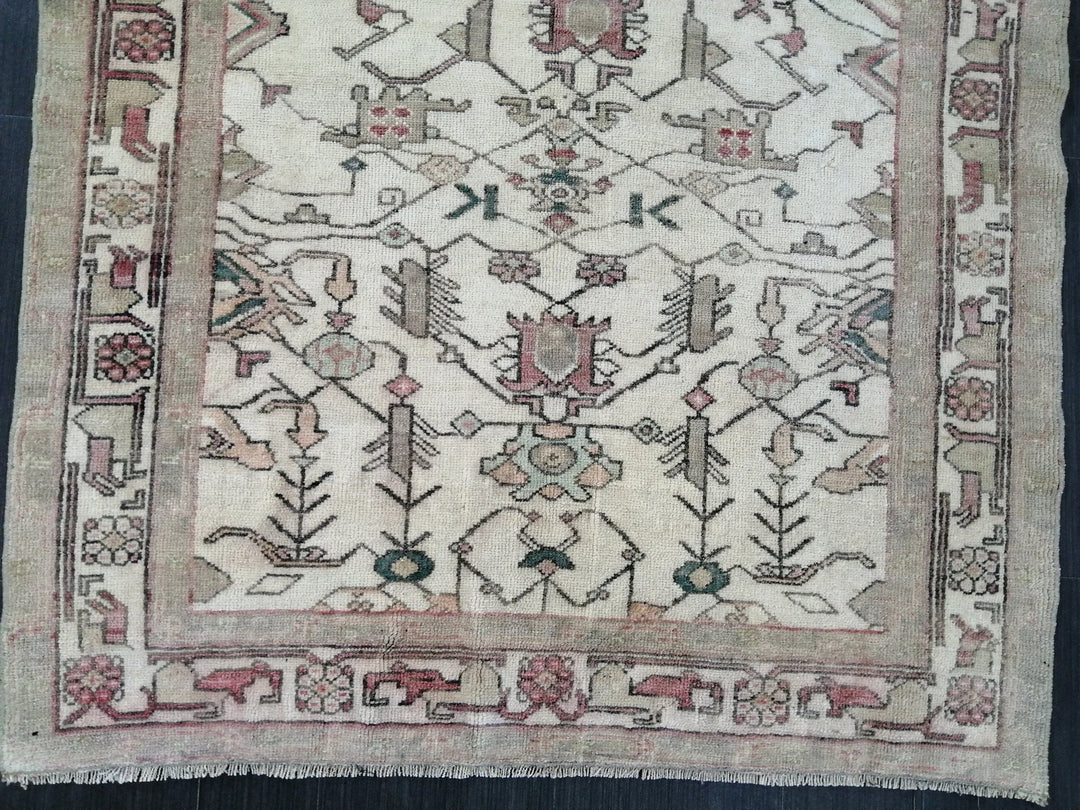 Turkish Runner Rug 4' x 5' 2" Hand-Knotted | No. WR76193