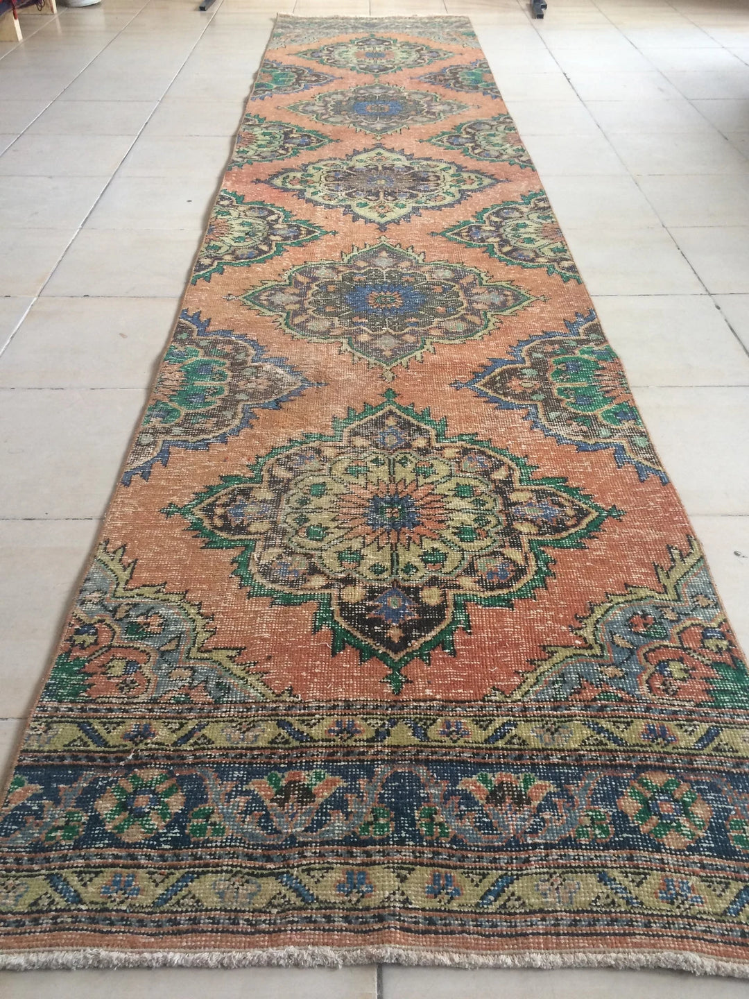 Rust Turkish Runner Rug 2' 10" x 12' 5" Hand-Knotted | No. WR76267