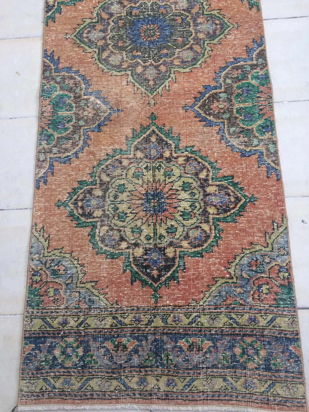 Rust Turkish Runner Rug 2' 10" x 12' 5" Hand-Knotted | No. WR76267