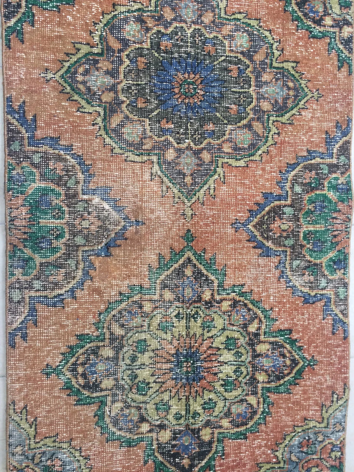 Rust Turkish Runner Rug 2' 10" x 12' 5" Hand-Knotted | No. WR76267