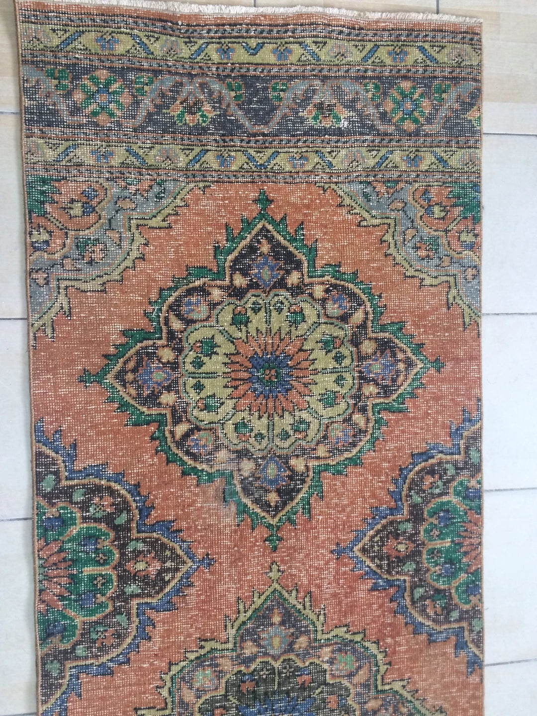 Rust Turkish Runner Rug 2' 10" x 12' 5" Hand-Knotted | No. WR76267