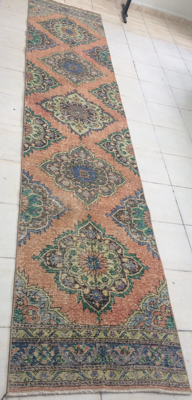 Rust Turkish Runner Rug 2' 10" x 12' 5" Hand-Knotted | No. WR76267