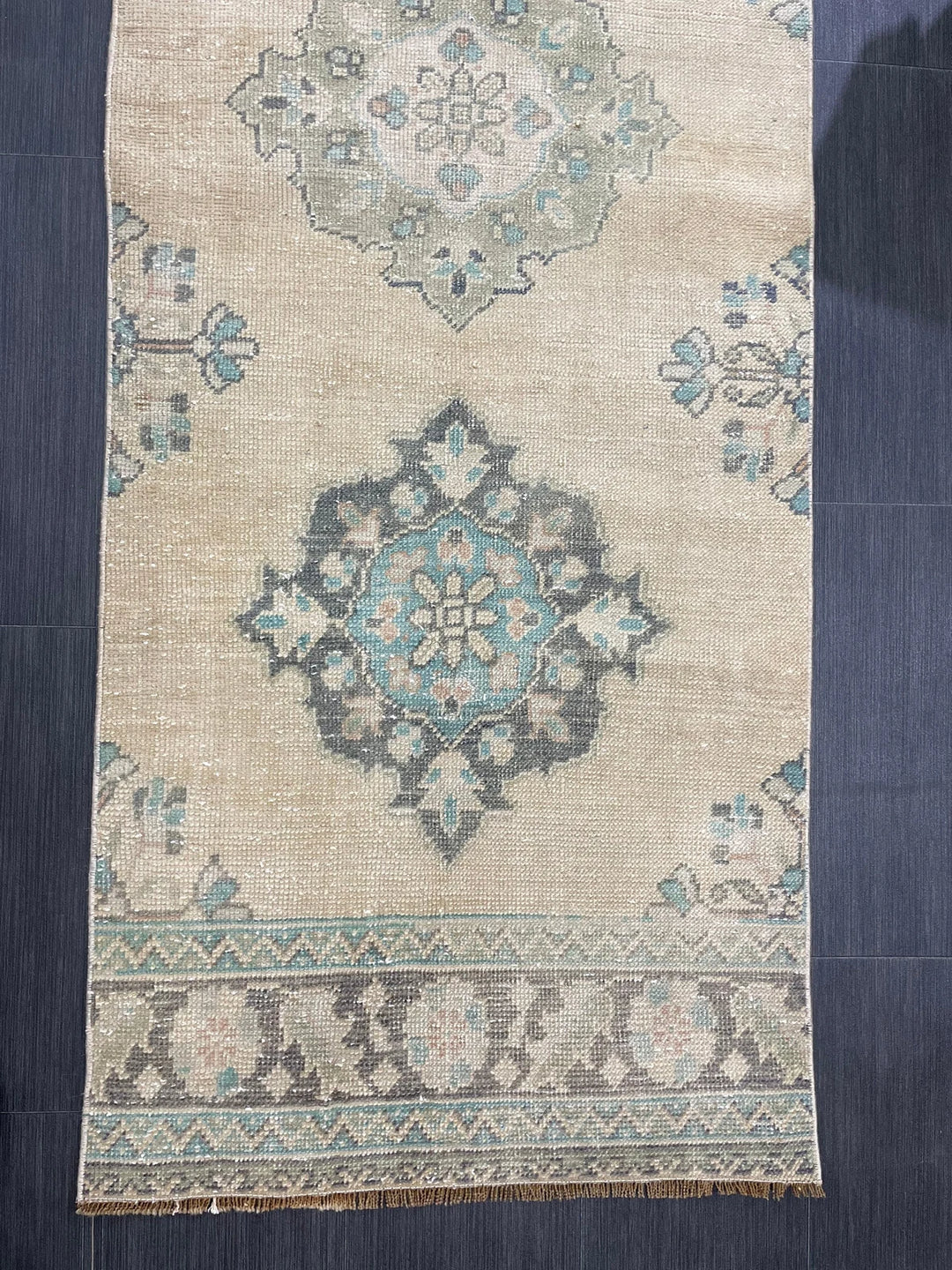 Beige Turkish Runner Rug 2' 6" x 10' 6" Hand-Knotted | No. WR76341