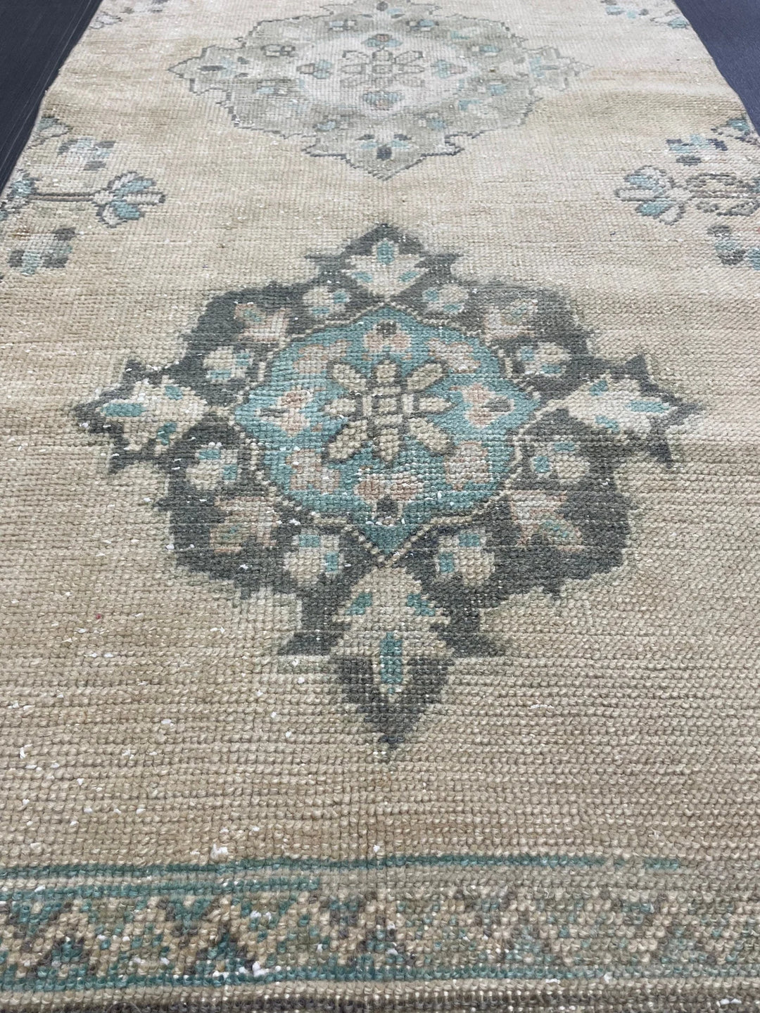 Beige Turkish Runner Rug 2' 6" x 10' 6" Hand-Knotted | No. WR76341