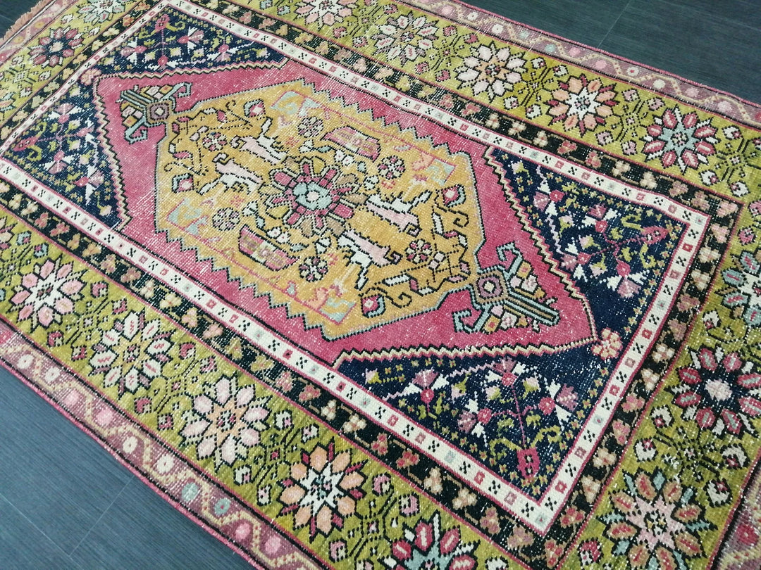 Rust Turkish Runner Rug 3' 7" x 5' 8" Hand-Knotted | No. WR76431