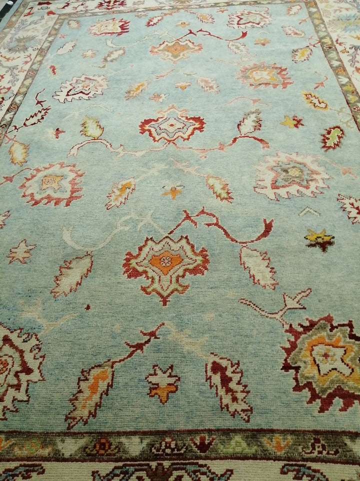 Beige Turkish Runner Rug 9' 4" x 12' 10" Hand-Knotted | No. WR76491