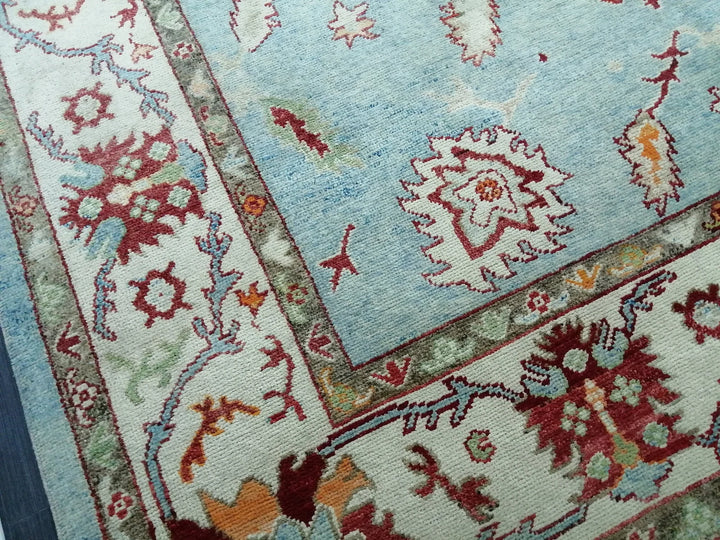 Beige Turkish Runner Rug 9' 4" x 12' 10" Hand-Knotted | No. WR76491