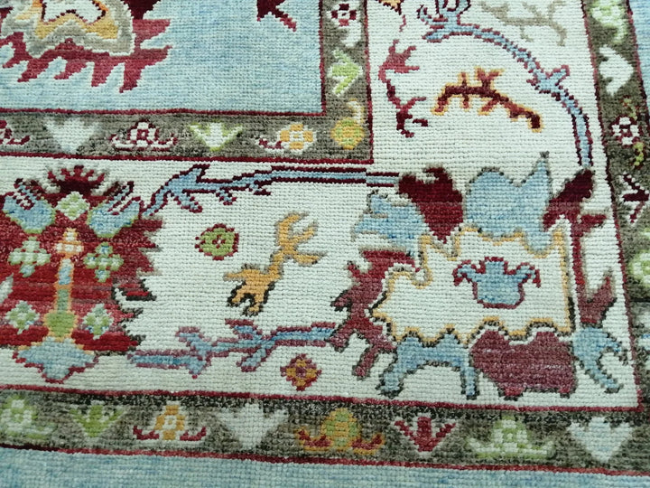 Beige Turkish Runner Rug 9' 4" x 12' 10" Hand-Knotted | No. WR76491