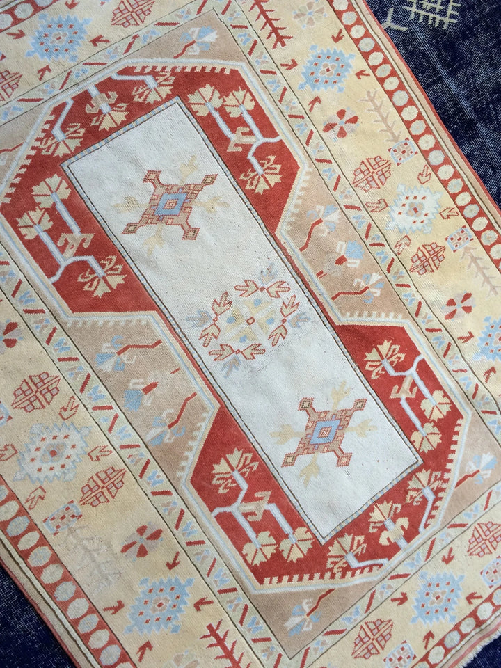 Turkish Vintage Rug 4' 6" x 5' 11" Hand-Knotted | No. WR76591