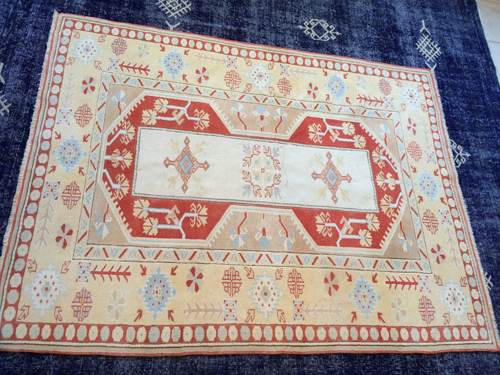 Turkish Vintage Rug 4' 6" x 5' 11" Hand-Knotted | No. WR76591