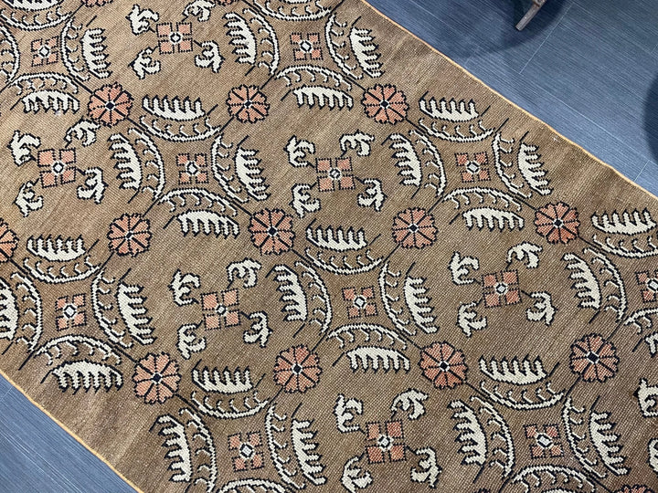 Green Turkish Runner Rug 4' 1" x 9' 11" Hand-Knotted | No. WR76652
