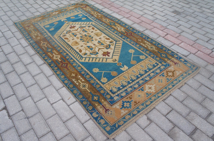 Blue Turkish Oushak Runner Rug 2'6" x 9'8" Hand-Knotted | No. WR76933