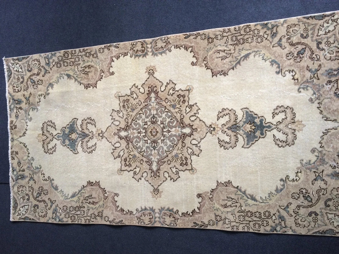 Tan Turkish Oushak Rug Hand-Knotted | No. WR77256