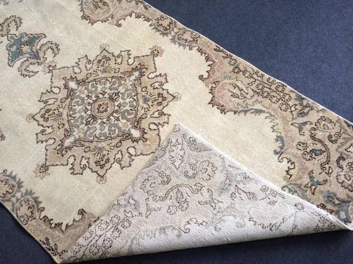 Tan Turkish Oushak Rug Hand-Knotted | No. WR77256