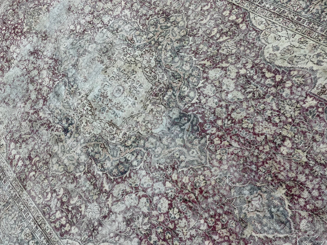 Beige Turkish Vintage Rug 8' 7" x 12' 2" Hand-Knotted | No. WR77527