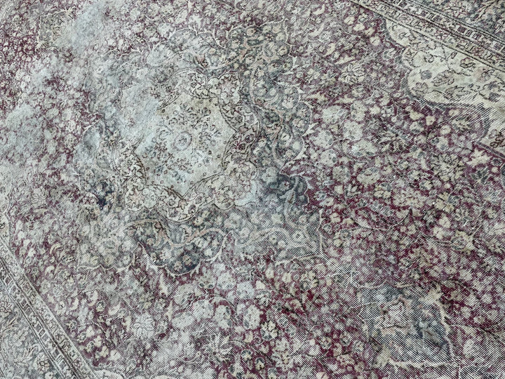 Beige Turkish Vintage Rug 8' 7" x 12' 2" Hand-Knotted | No. WR77527