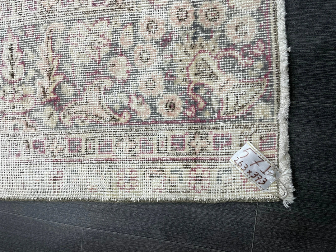 Beige Turkish Vintage Rug 8' 7" x 12' 2" Hand-Knotted | No. WR77527