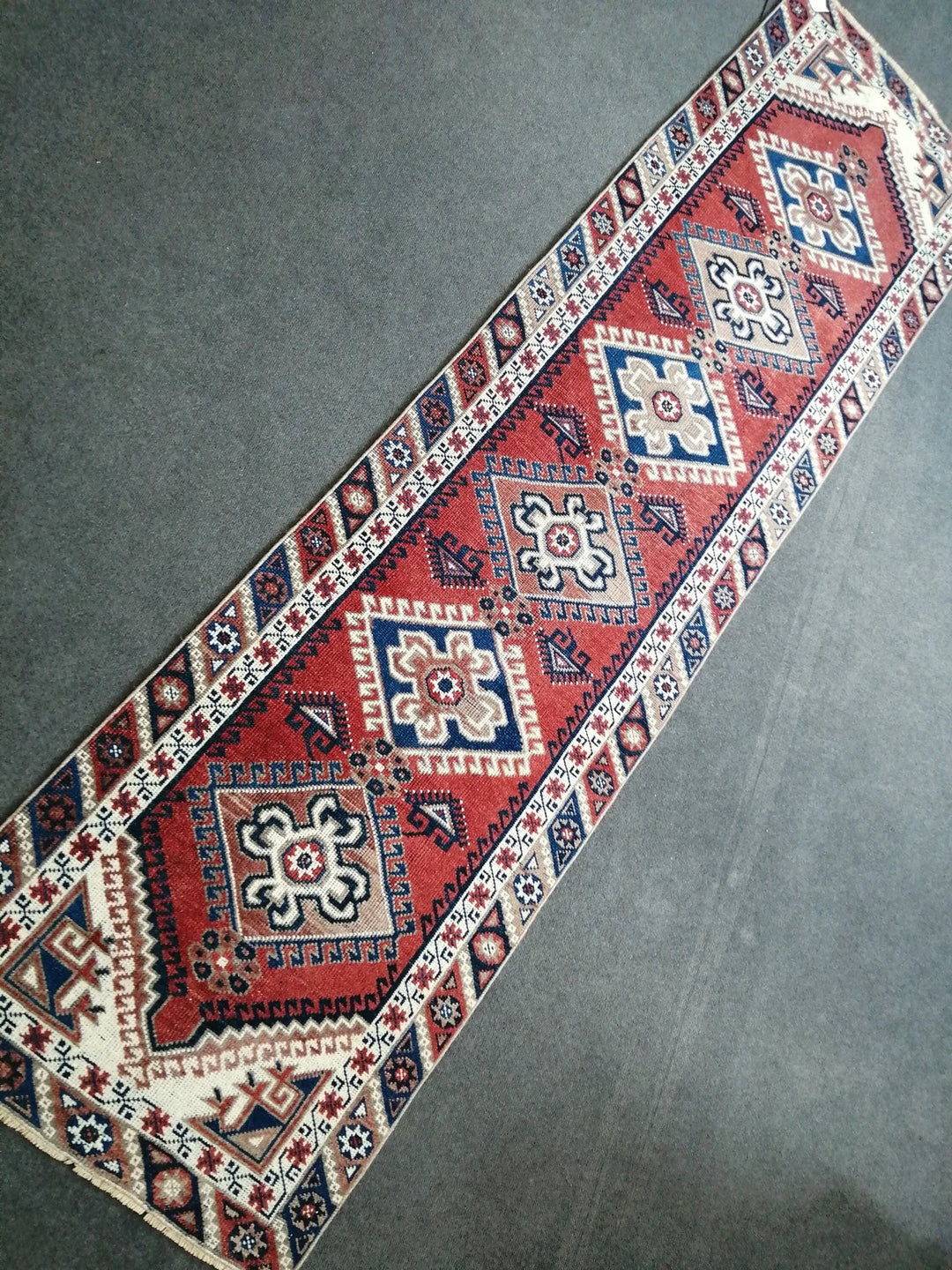 Blue Turkish Runner Rug 2' 6" x 9' 7" Hand-Knotted | No. WR77982