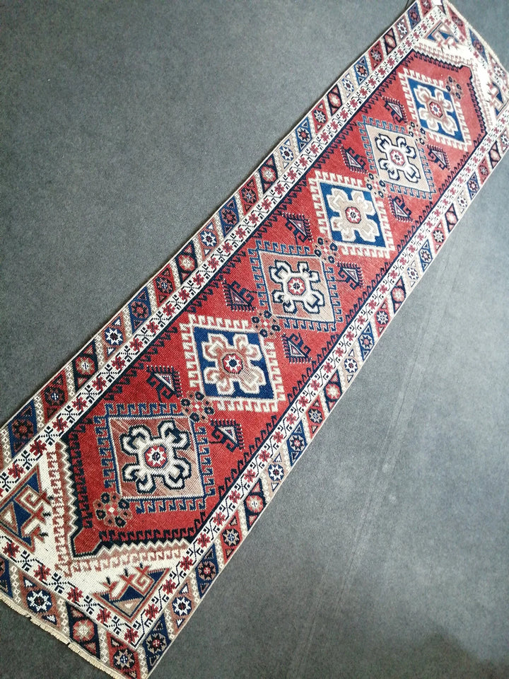 Blue Turkish Runner Rug 2' 6" x 9' 7" Hand-Knotted | No. WR77982