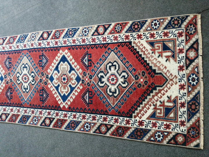 Blue Turkish Runner Rug 2' 6" x 9' 7" Hand-Knotted | No. WR77982
