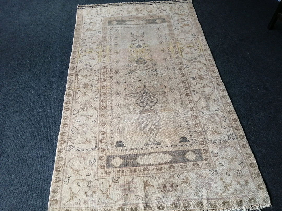 Rust Turkish Runner Rug 3' 6" x 6' Hand-Knotted | No. WR78018