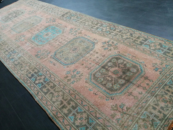 Turkish Runner Rug 4' 2" x 11' 6" Hand-Knotted | No. WR78174