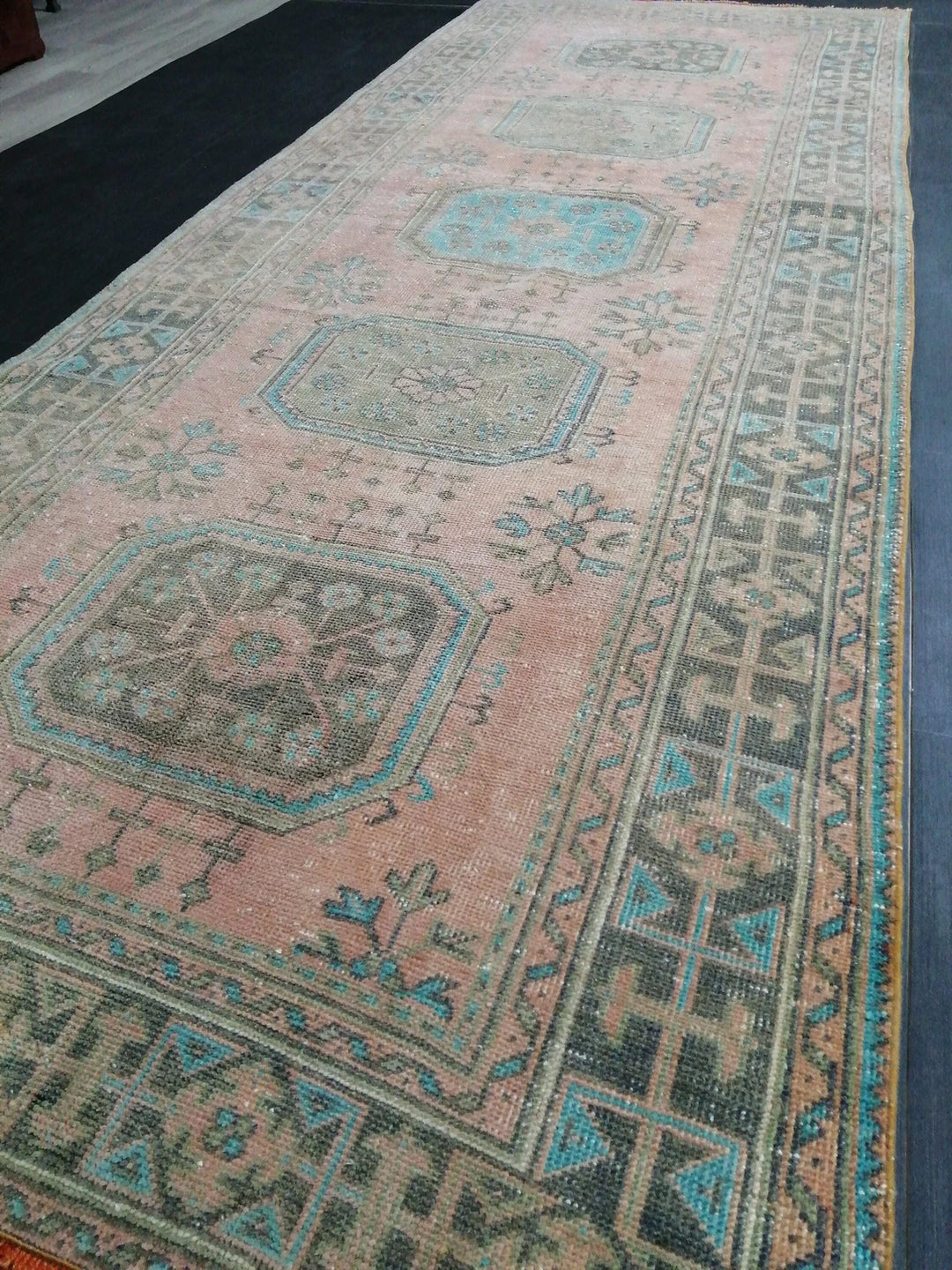 Turkish Runner Rug 4' 2" x 11' 6" Hand-Knotted | No. WR78174