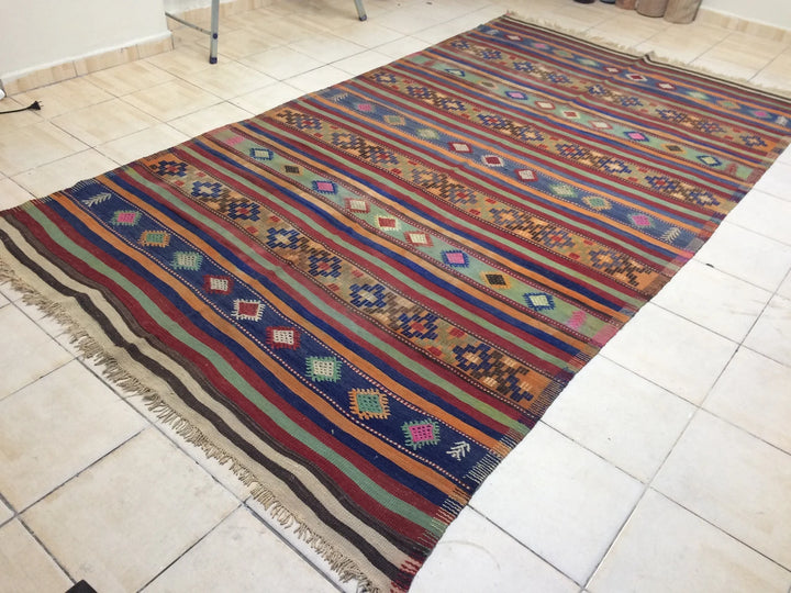 Beige Turkish Runner Rug 6' x 11' Hand-Knotted | No. WR78352