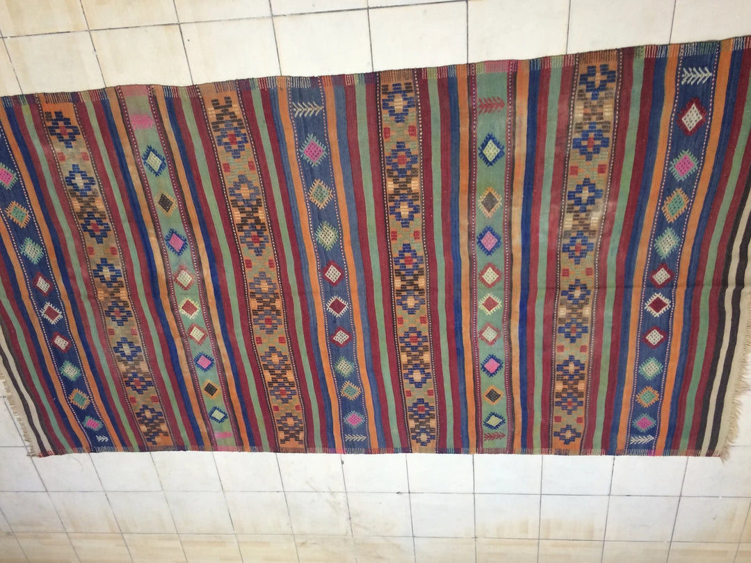 Beige Turkish Runner Rug 6' x 11' Hand-Knotted | No. WR78352