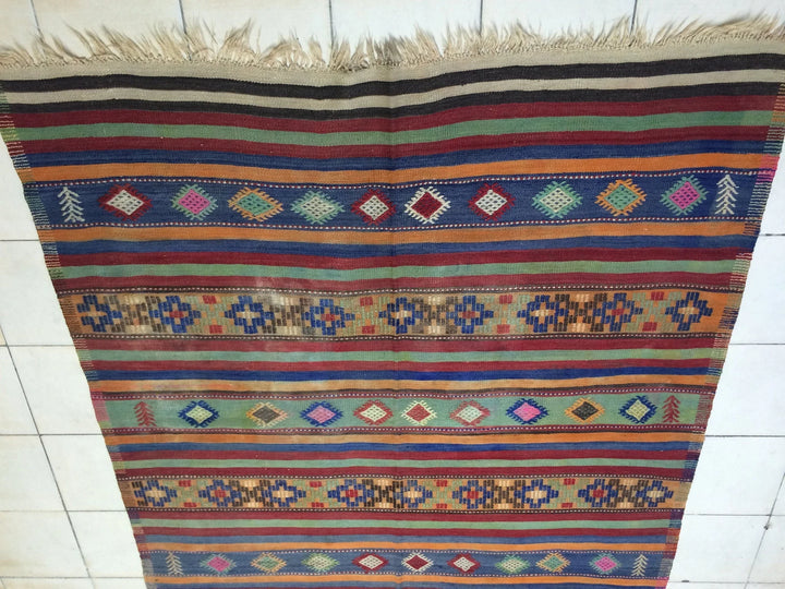 Beige Turkish Runner Rug 6' x 11' Hand-Knotted | No. WR78352
