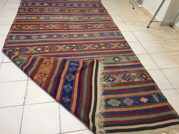 Beige Turkish Runner Rug 6' x 11' Hand-Knotted | No. WR78352