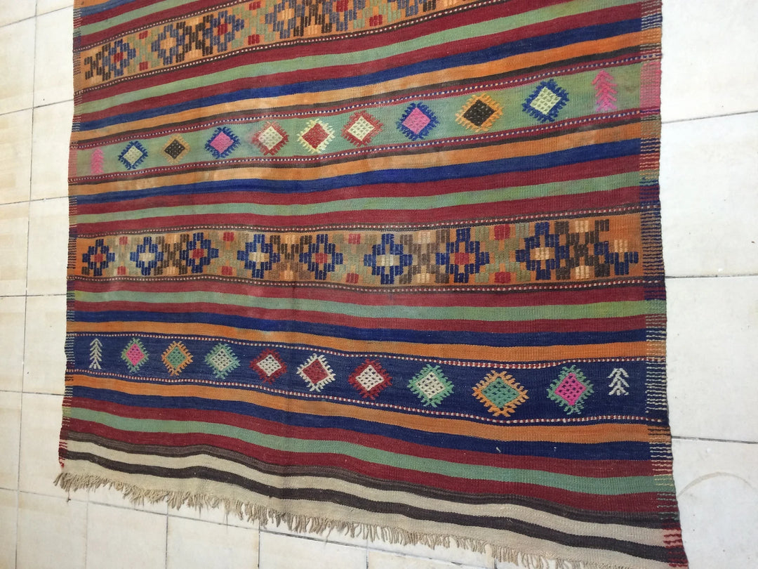 Beige Turkish Runner Rug 6' x 11' Hand-Knotted | No. WR78352