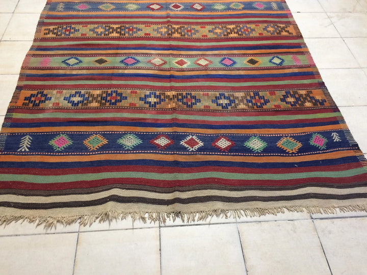 Beige Turkish Runner Rug 6' x 11' Hand-Knotted | No. WR78352