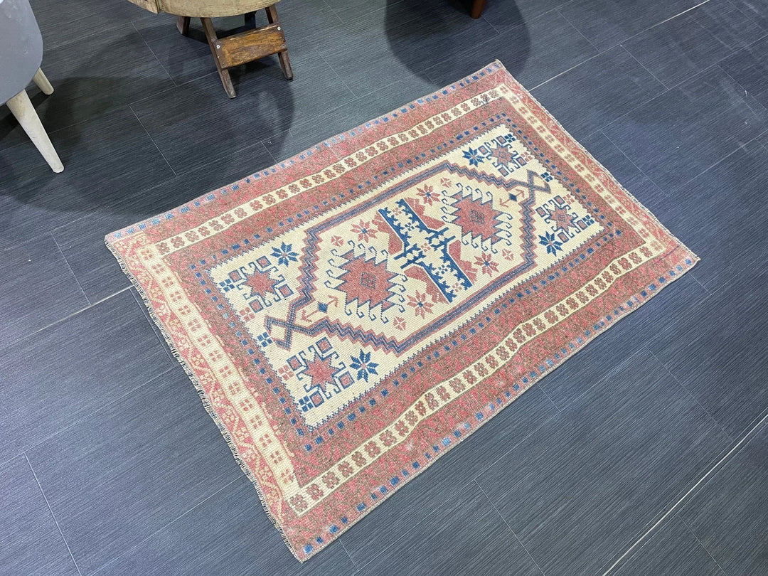 Rust Turkish Runner Rug 2' 6" x 3' 8" Hand-Knotted | No. WR78404