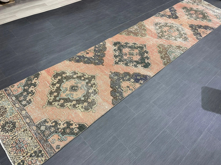 Tan Turkish Runner Rug 2' 9" x 12' 4" Hand-Knotted | No. WR78540