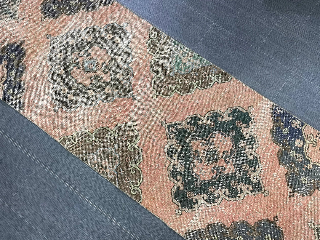 Tan Turkish Runner Rug 2' 9" x 12' 4" Hand-Knotted | No. WR78540
