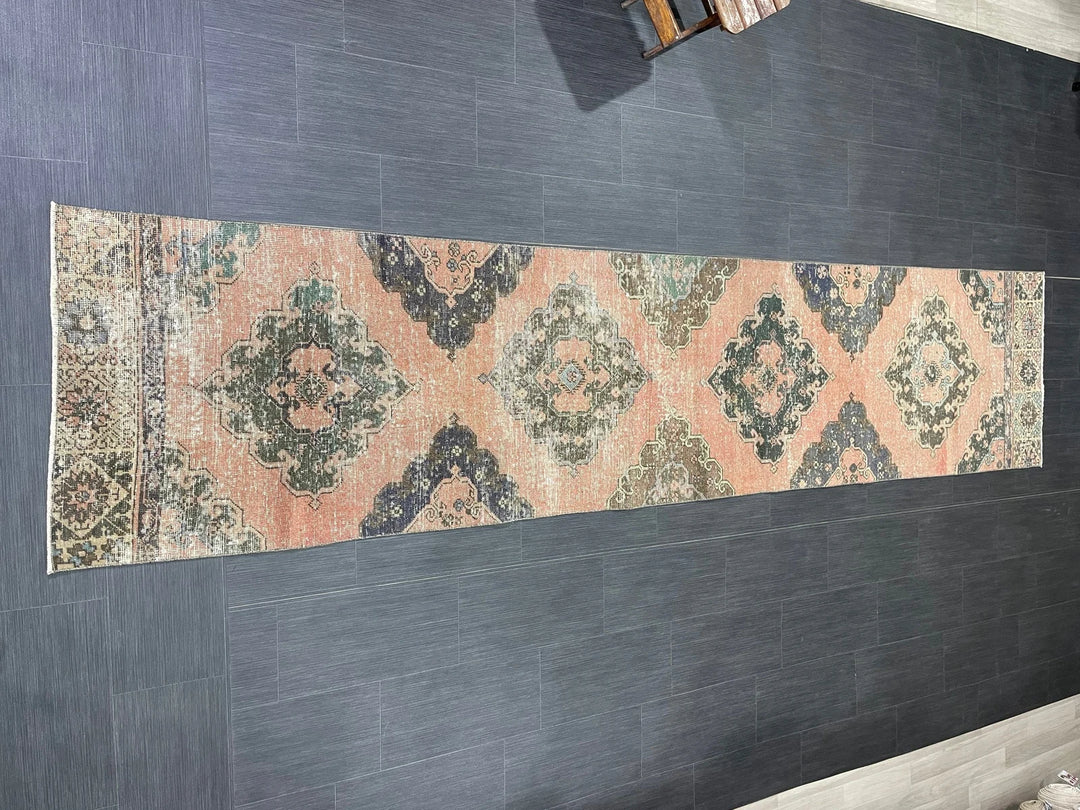 Tan Turkish Runner Rug 2' 9" x 12' 4" Hand-Knotted | No. WR78540