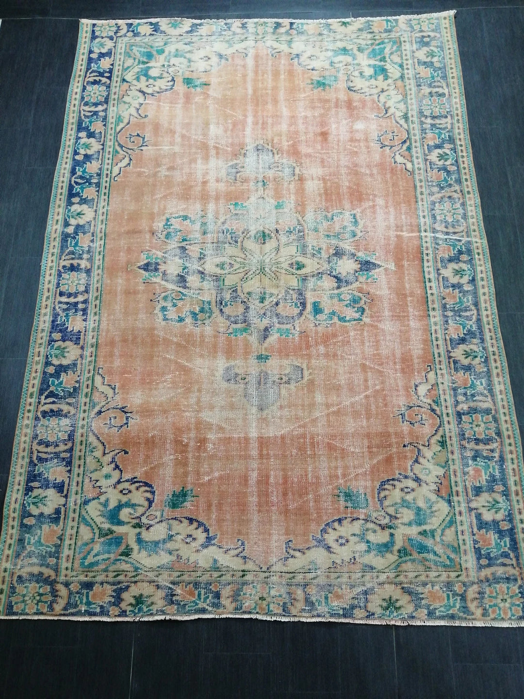 Rust Turkish Runner Rug 6' 9" x 9' 8" Hand-Knotted | No. WR78666