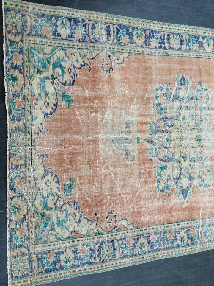 Rust Turkish Runner Rug 6' 9" x 9' 8" Hand-Knotted | No. WR78666