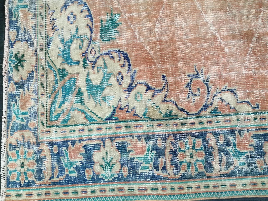 Rust Turkish Runner Rug 6' 9" x 9' 8" Hand-Knotted | No. WR78666