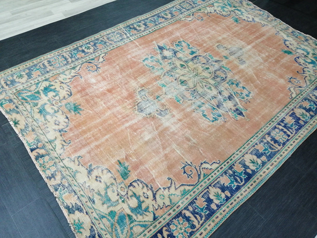 Rust Turkish Runner Rug 6' 9" x 9' 8" Hand-Knotted | No. WR78666